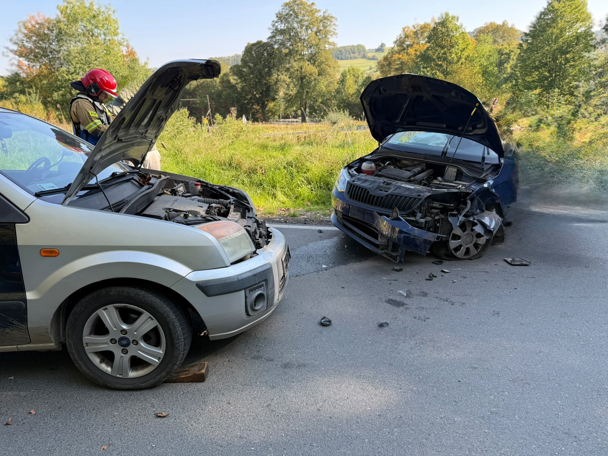 Wypadek samochodu osobowego  - OSP Swieriawa